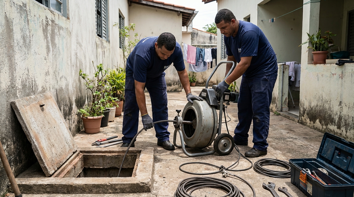 Desentupimento de Coluna Sanitária no Comara, Rio Branco‑AC